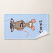 Funny rat met camera-cartoon illustratie bad handdoek (Handdoek)