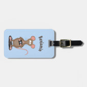 Funny rat met camera-cartoon illustratie bagagelabel (Voorkant horizontaal)