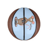 Funny rat met camera-cartoon illustratie basketbal (Verticaal)