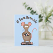 Funny rat met camera-cartoon illustratie briefkaart (Staand voorkant)