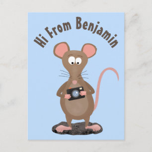 Funny rat met camera-cartoon illustratie briefkaart