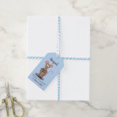 Funny rat met camera-cartoon illustratie cadeaulabel (Met Touw)