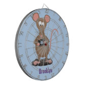 Funny rat met camera-cartoon illustratie dartbord (Voorkant Links)
