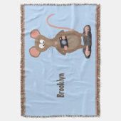 Funny rat met camera-cartoon illustratie deken (Voorkant Verticaal)