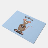 Funny rat met camera-cartoon illustratie deurmat (Schuin)