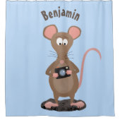 Funny rat met camera-cartoon illustratie douchegordijn (Voorkant)