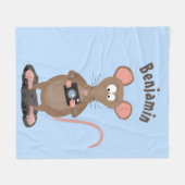 Funny rat met camera-cartoon illustratie fleece deken (Voorkant (Horizontaal))