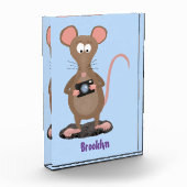 Funny rat met camera-cartoon illustratie fotoblokken (Links)