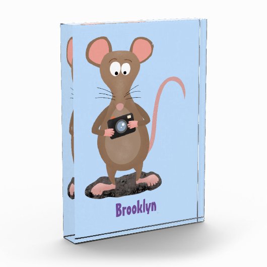 Funny rat met camera-cartoon illustratie fotoblokken (Links)