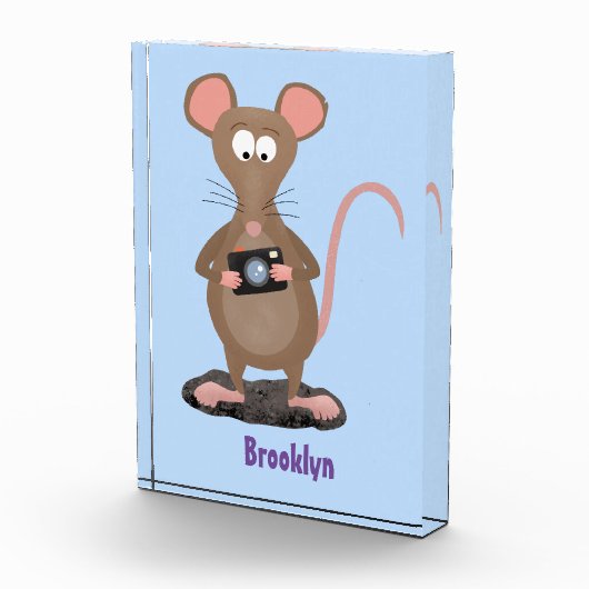 Funny rat met camera-cartoon illustratie fotoblokken (Rechts)