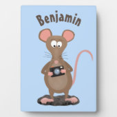 Funny rat met camera-cartoon illustratie fotoplaat (voorkant)