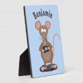 Funny rat met camera-cartoon illustratie fotoplaat (Zijkant)
