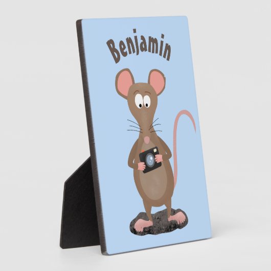 Funny rat met camera-cartoon illustratie fotoplaat (Zijkant)