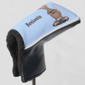 Funny rat met camera-cartoon illustratie golfheadcover (3/4 voorkant)
