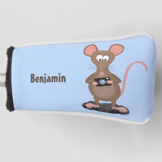 Funny rat met camera-cartoon illustratie golfheadcover (Voorkant)