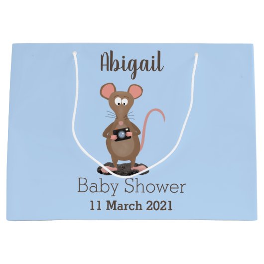 Funny rat met camera-cartoon illustratie groot cadeauzakje (Voorkant)