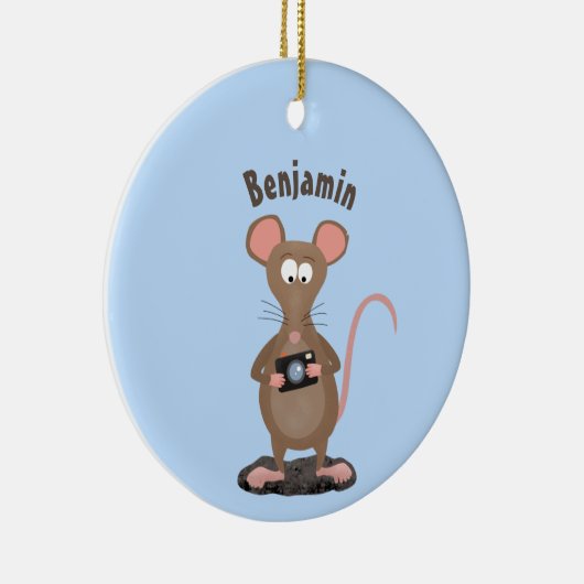 Funny rat met camera-cartoon illustratie keramisch ornament (Rechts)