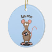 Funny rat met camera-cartoon illustratie keramisch ornament (Links)