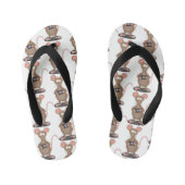 Funny rat met camera-cartoon illustratie kinder teenslippers (Voetbed)