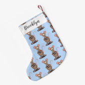 Funny rat met camera-cartoon illustratie kleine kerstsok (Achterkant (Hangend))