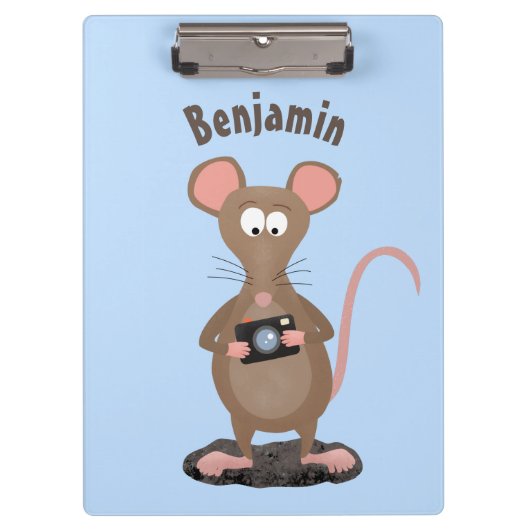 Funny rat met camera-cartoon illustratie klembord (Voorkant)