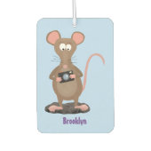 Funny rat met camera-cartoon illustratie luchtverfrisser (Voorkant)