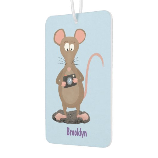 Funny rat met camera-cartoon illustratie luchtverfrisser (Links)