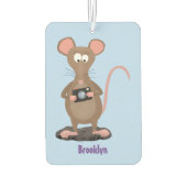 Funny rat met camera-cartoon illustratie luchtverfrisser (Achterkant)