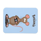 Funny rat met camera-cartoon illustratie magneet (Horizontaal)