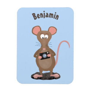 Funny rat met camera-cartoon illustratie magneet