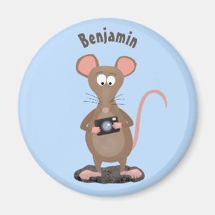 Funny rat met camera-cartoon illustratie magneet