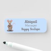 Funny rat met camera-cartoon illustratie naamplaatje (In situ)