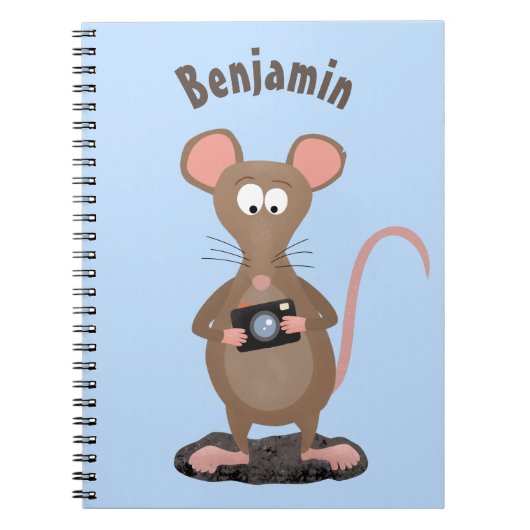 Funny rat met camera-cartoon illustratie notitieboek (Voorkant)