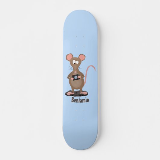 Funny rat met camera-cartoon illustratie persoonlijk skateboard (Voorkant)