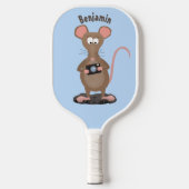 Funny rat met camera-cartoon illustratie pickleball paddle (Voorkant)