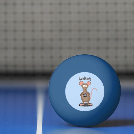 Funny rat met camera-cartoon illustratie pingpongbal (Net)