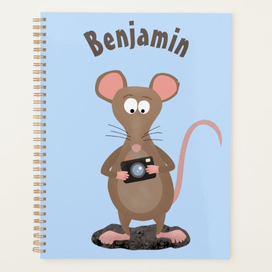 Funny rat met camera-cartoon illustratie planner (Voorkant)