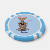 Funny rat met camera-cartoon illustratie poker chips (Enkel)
