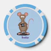 Funny rat met camera-cartoon illustratie poker chips (Achterkant)