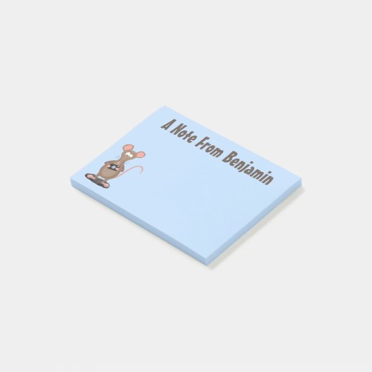 Funny rat met camera-cartoon illustratie post-it® notes (Schuin)