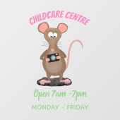 Funny rat met camera-cartoon illustratie raamsticker (Vel)