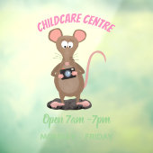 Funny rat met camera-cartoon illustratie raamsticker (Vel 3)