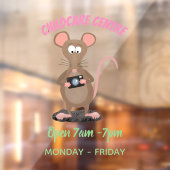 Funny rat met camera-cartoon illustratie raamsticker (Vel 2)