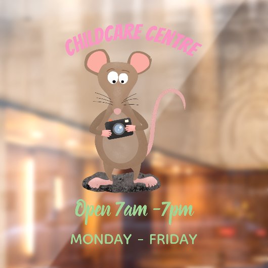 Funny rat met camera-cartoon illustratie raamsticker (Vel 2)