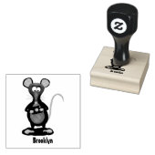Funny rat met camera-cartoon illustratie rubberstempel (Gestempeld)