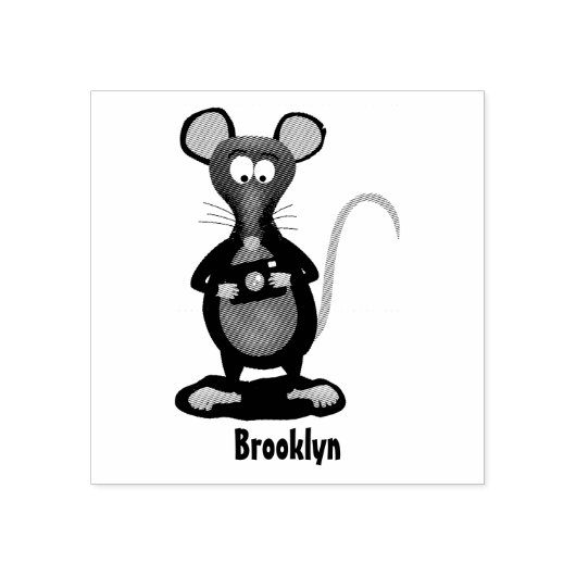 Funny rat met camera-cartoon illustratie rubberstempel (Afrduk)