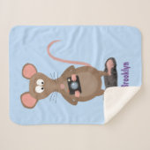 Funny rat met camera-cartoon illustratie sherpa deken (Voorkant (horizontaal))