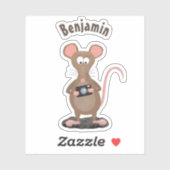 Funny rat met camera-cartoon illustratie sticker (Vel)