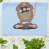 Funny rat met camera-cartoon illustratie theedoek (Gevouwen)