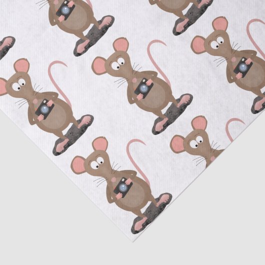 Funny rat met camera-cartoon illustratie tissuepapier (Detail)